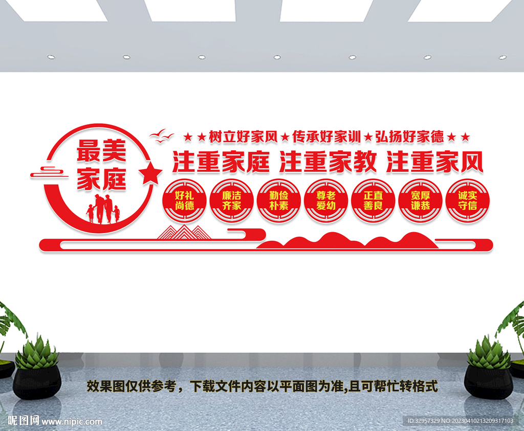 最美家庭文化墙