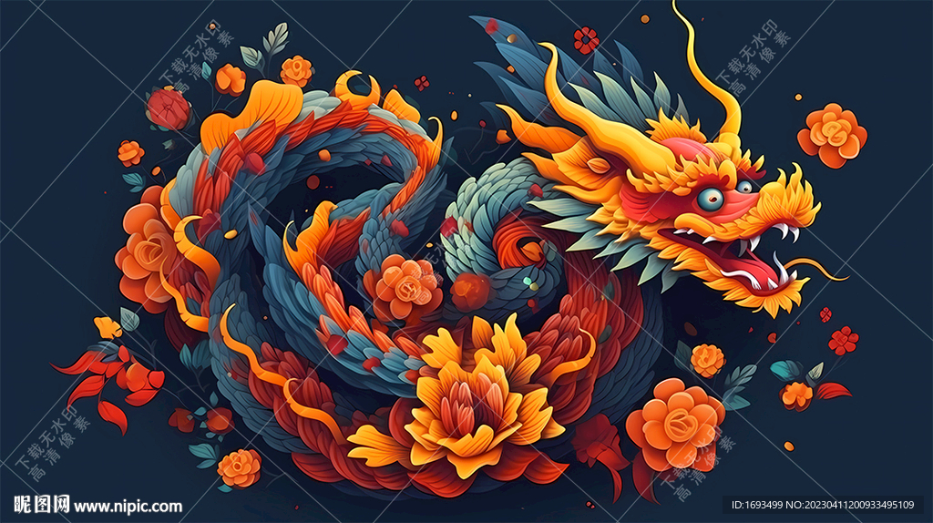 龙年国潮插画