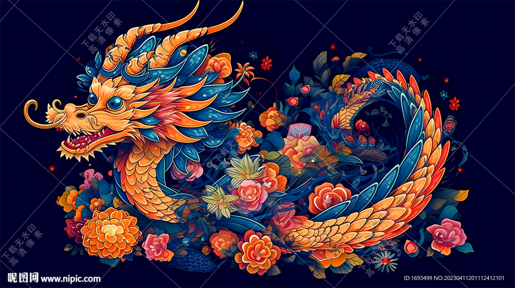 2024龙年国潮包装插画
