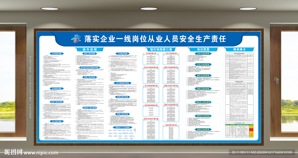 企业岗位人员安全生产责任牌