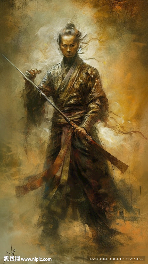 人物酷炫侠客武士烈火手机壁纸