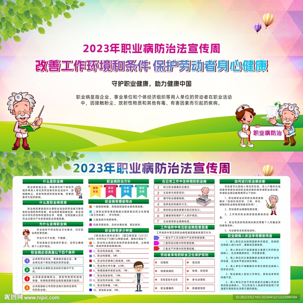 职业病防治法宣传周宣传栏展板