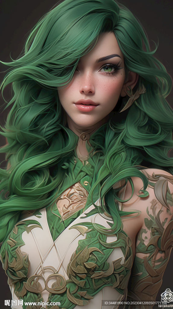 植物绿色女人
