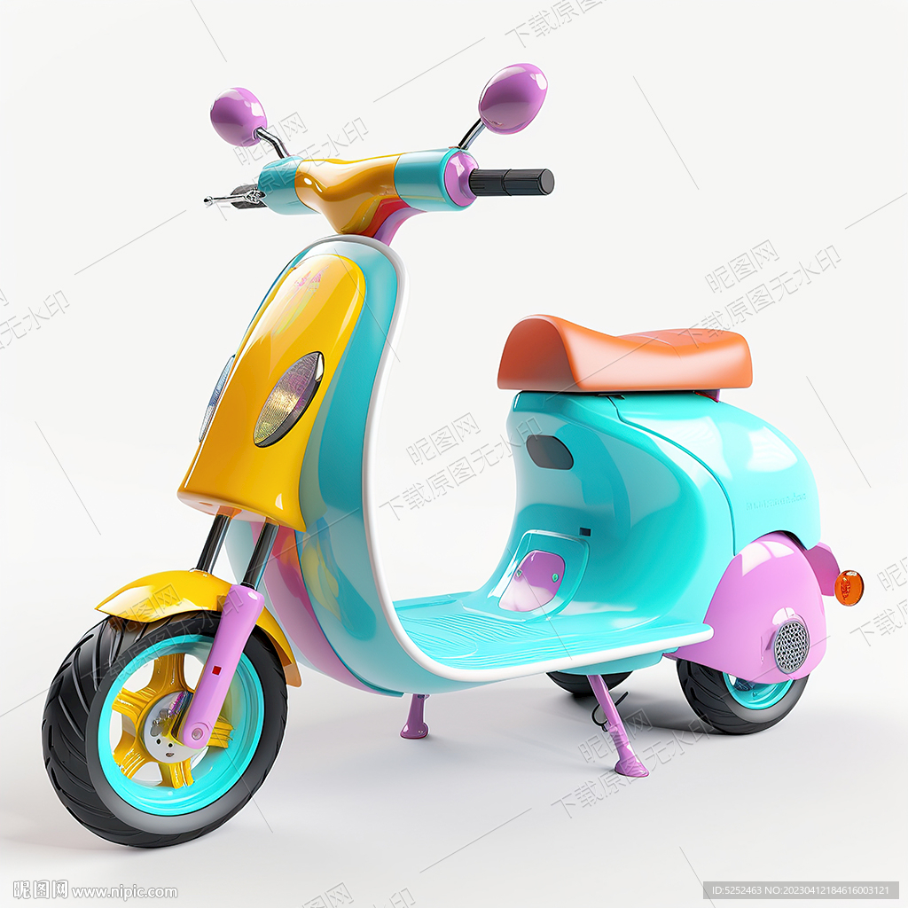 彩色电动车
