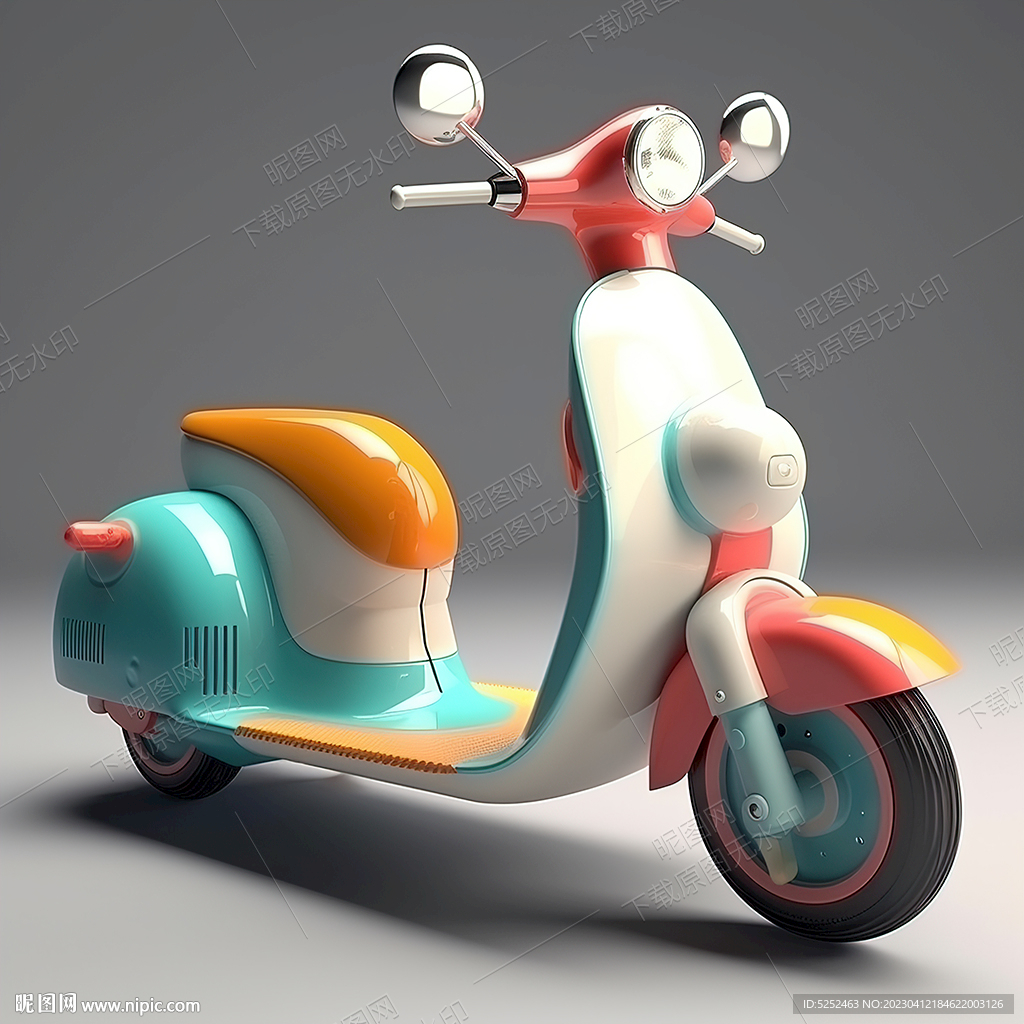 彩色电动车