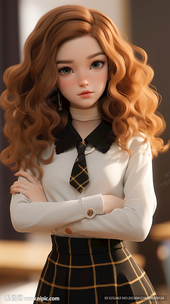 卡通金发美女