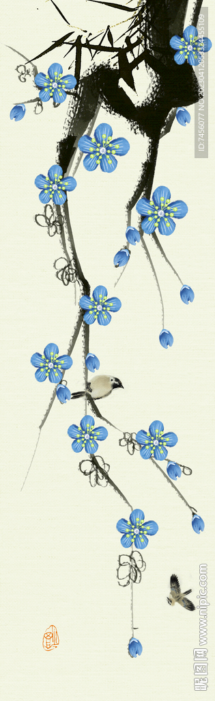 水墨花鸟艺术挂画装饰画