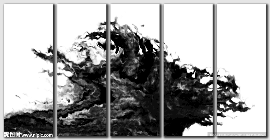 水墨意境抽象壁画