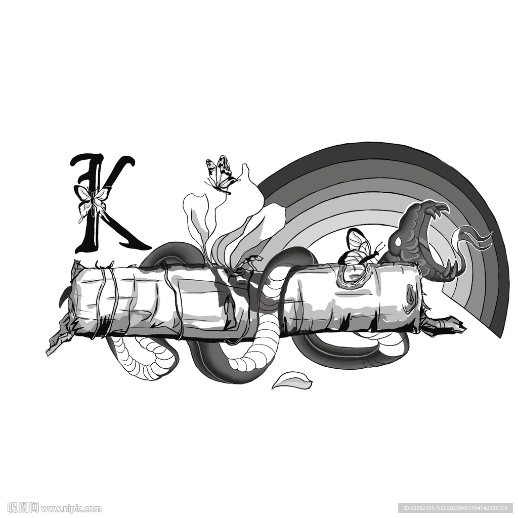 黑白纹身