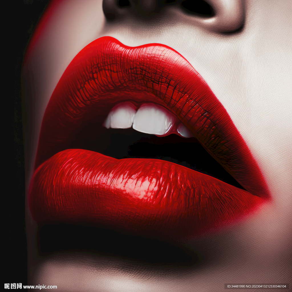 红唇女性张开嘴的图标插画图片素材_ID:407022392-Veer图库