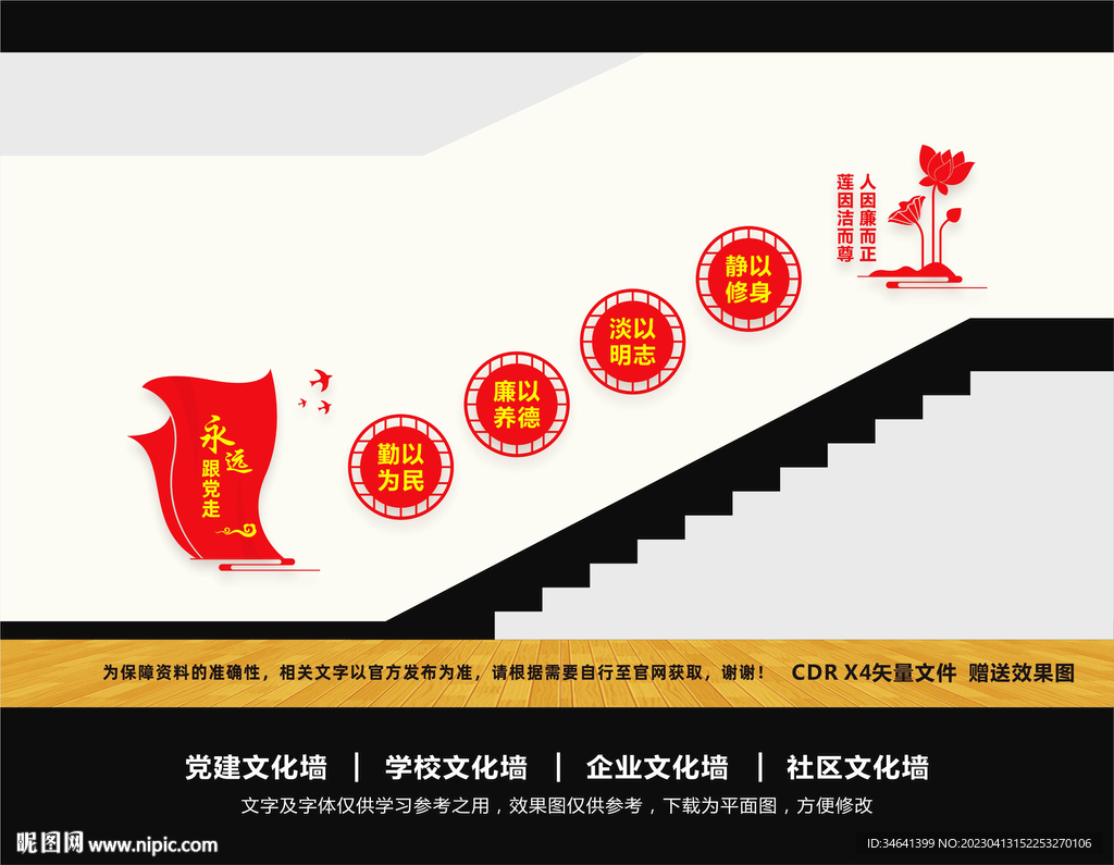 党建楼梯文化墙  