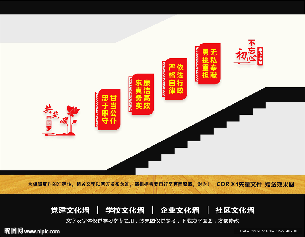 党建楼梯文化墙  