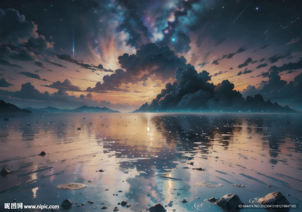 海面星空倒影