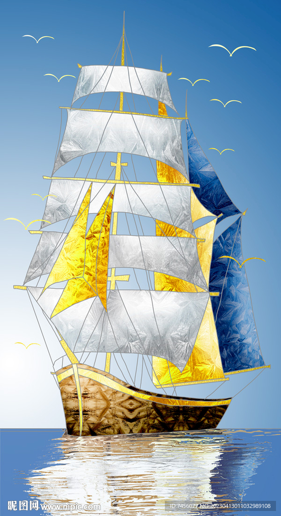 唯美帆船海景艺术挂画装饰画
