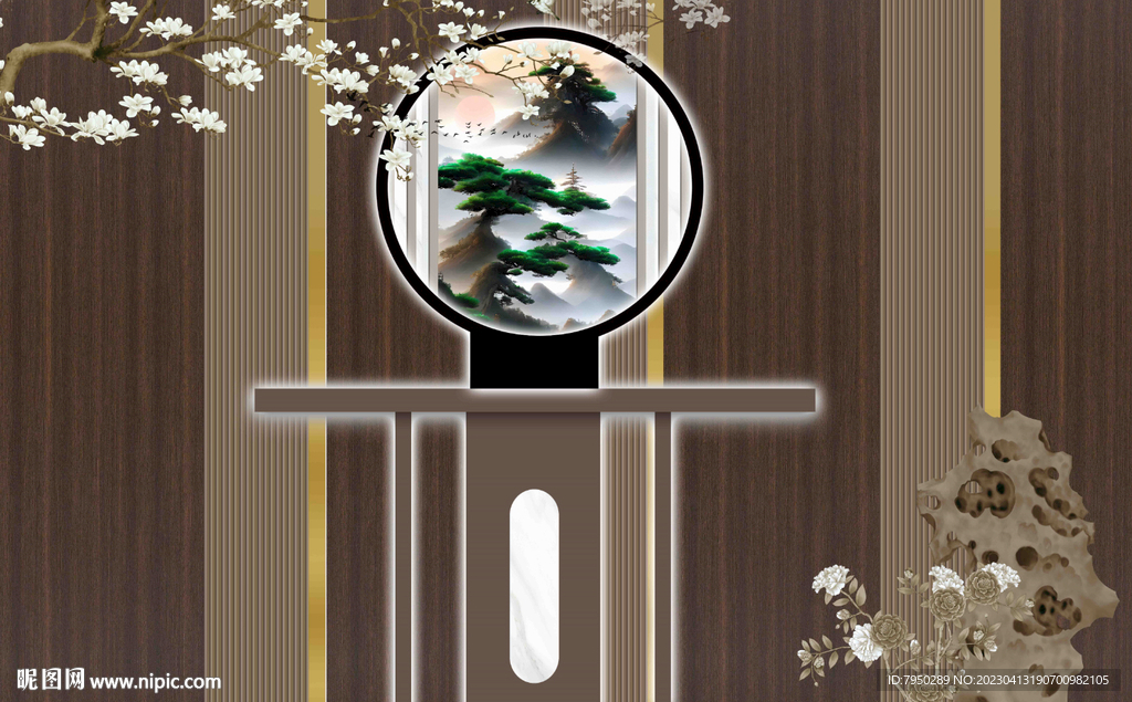 新中式背景墙