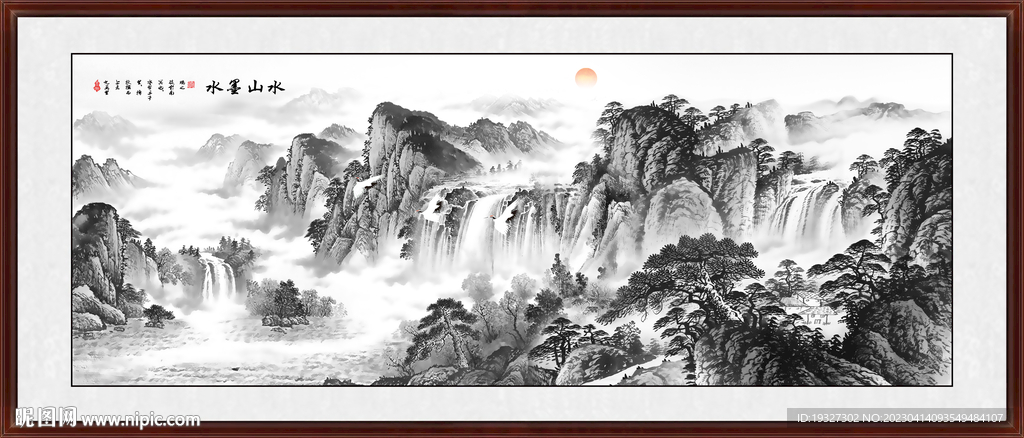 江山如画水墨山水画