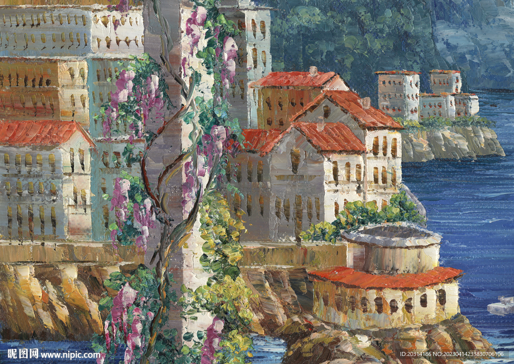 地中海风景油画