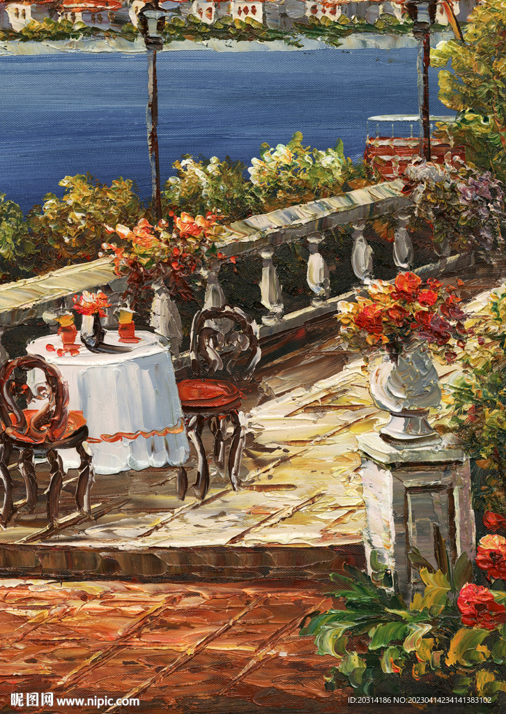 地中海风景油画