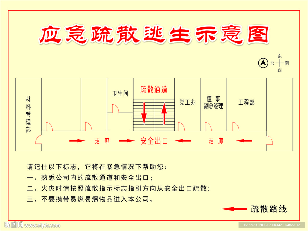 逃生示意图