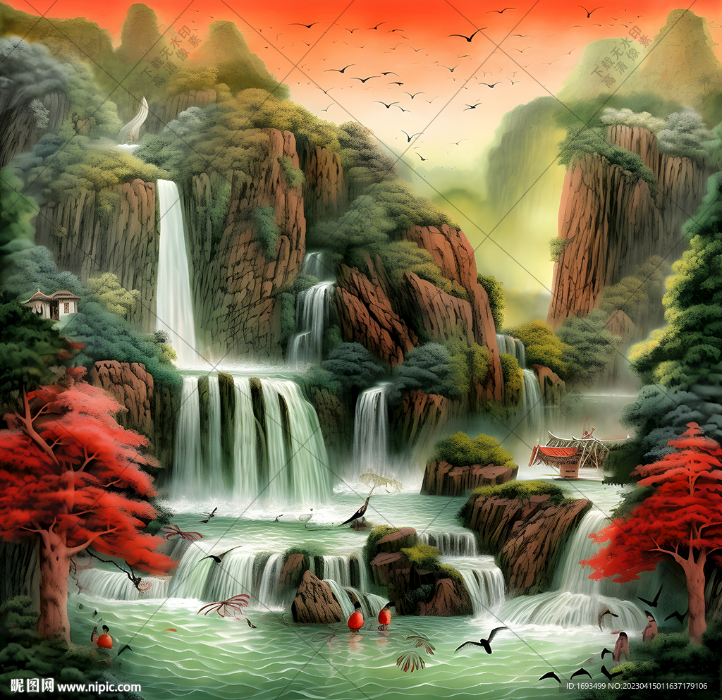 山水背景