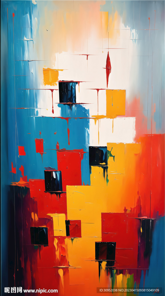 酒店抽象油画
