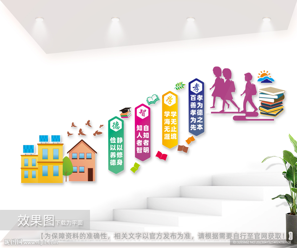 校园楼梯间文化墙图片