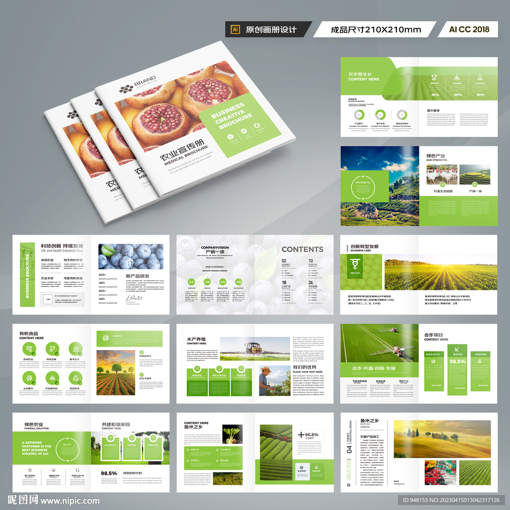 正方形农业合作社画册