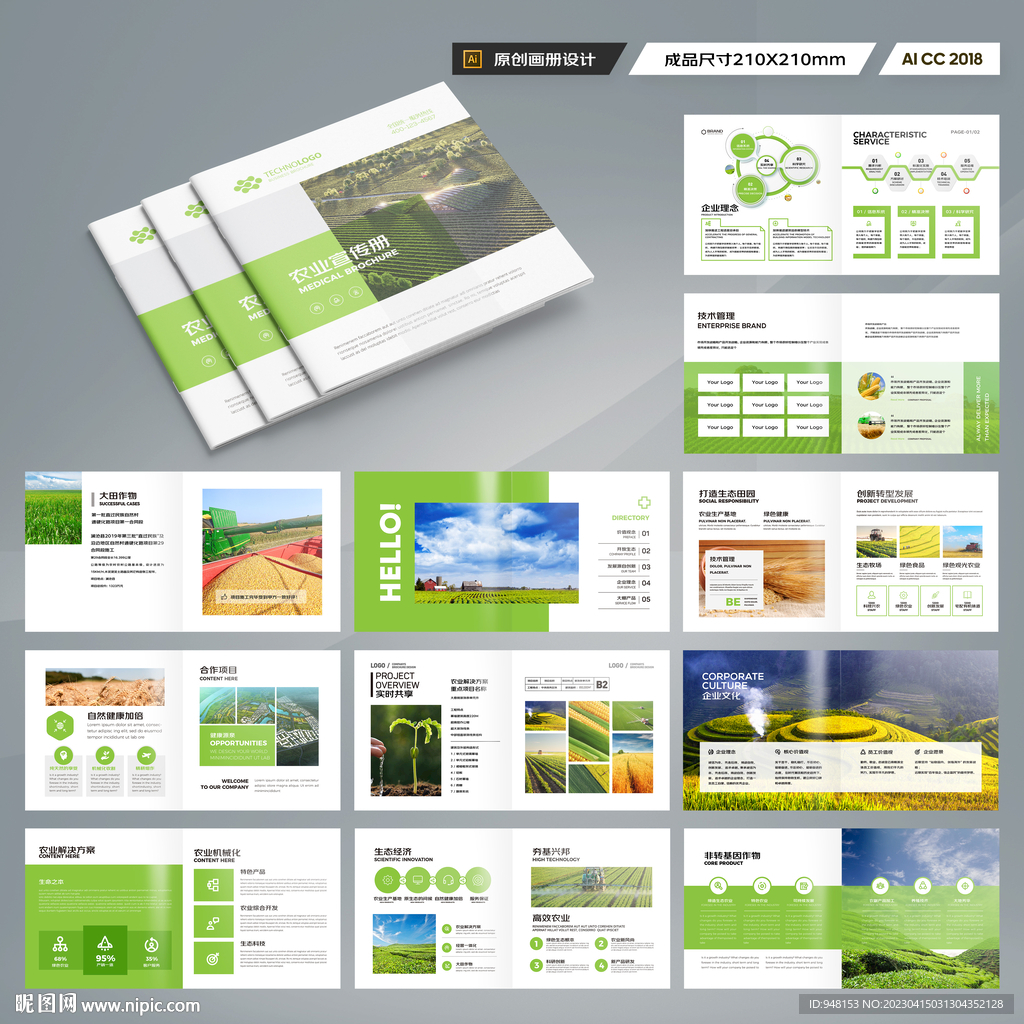 正方形农业宣传册