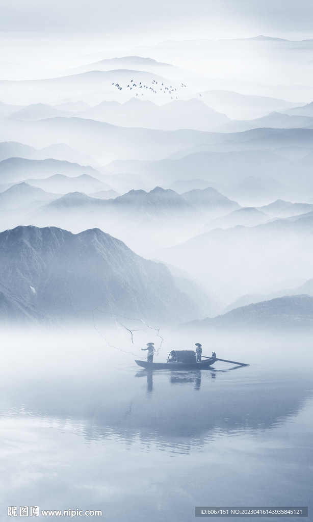 意境水墨山水画