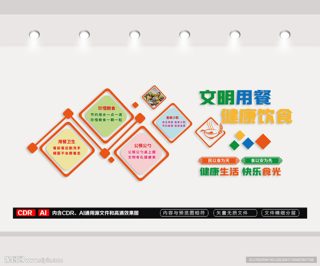 食堂餐厅标语文化墙