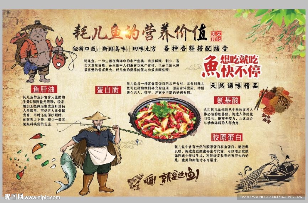 川味小吃耗儿鱼文化墙