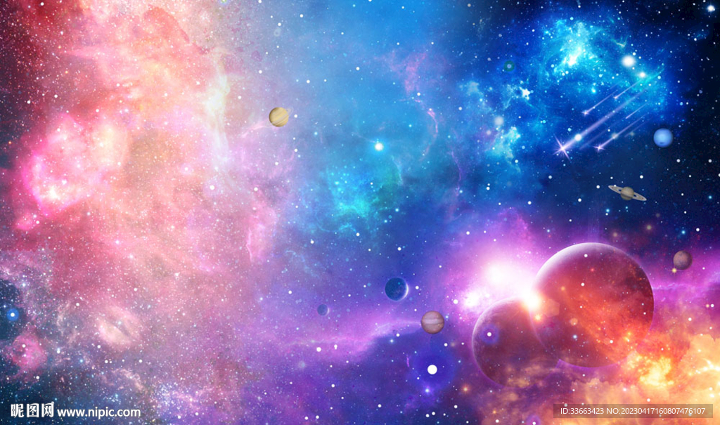 梦幻银河星空外太空宇宙星球背景