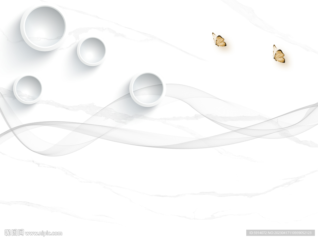 立体圆环 曲线弧线大理石背景墙