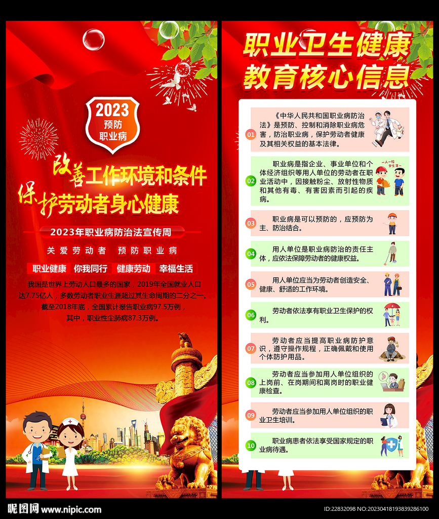 职业卫生健康教育核心信息展架