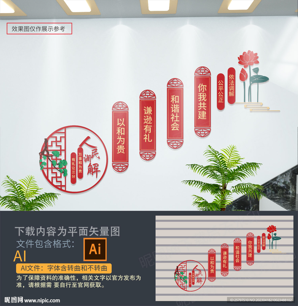 调解室楼梯文化墙