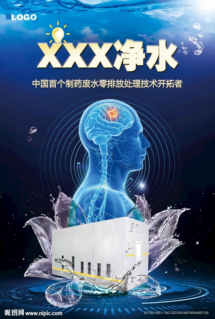 净水海报广告宣传单灯箱喷绘展架