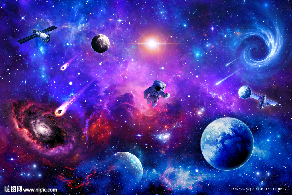 梦幻银河星空外太空宇宙星球背景
