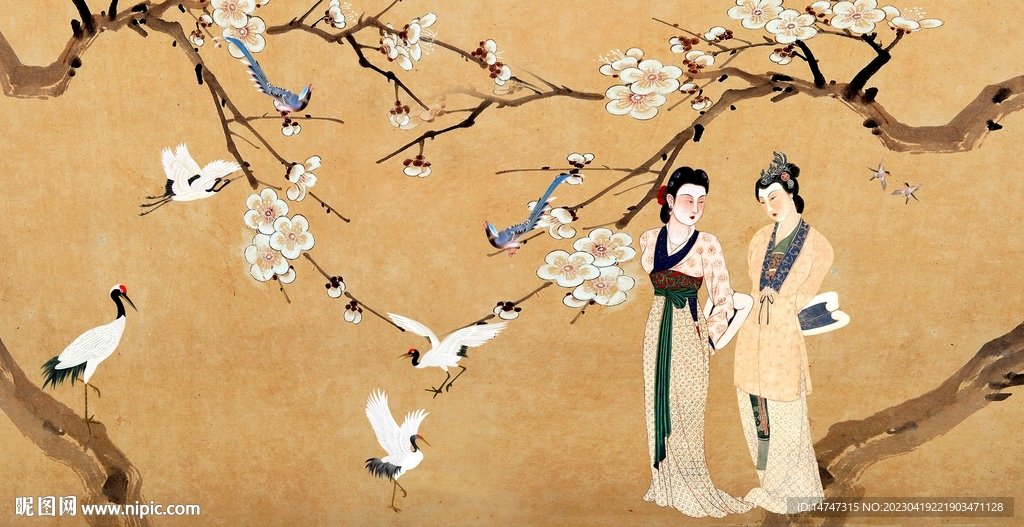 梅花仕女图