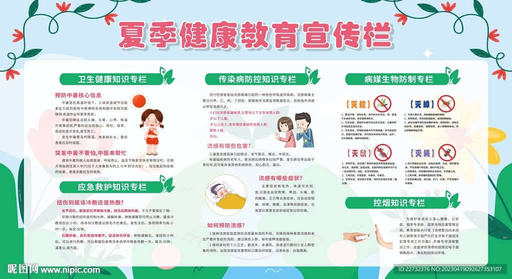 夏季健康教育宣传栏