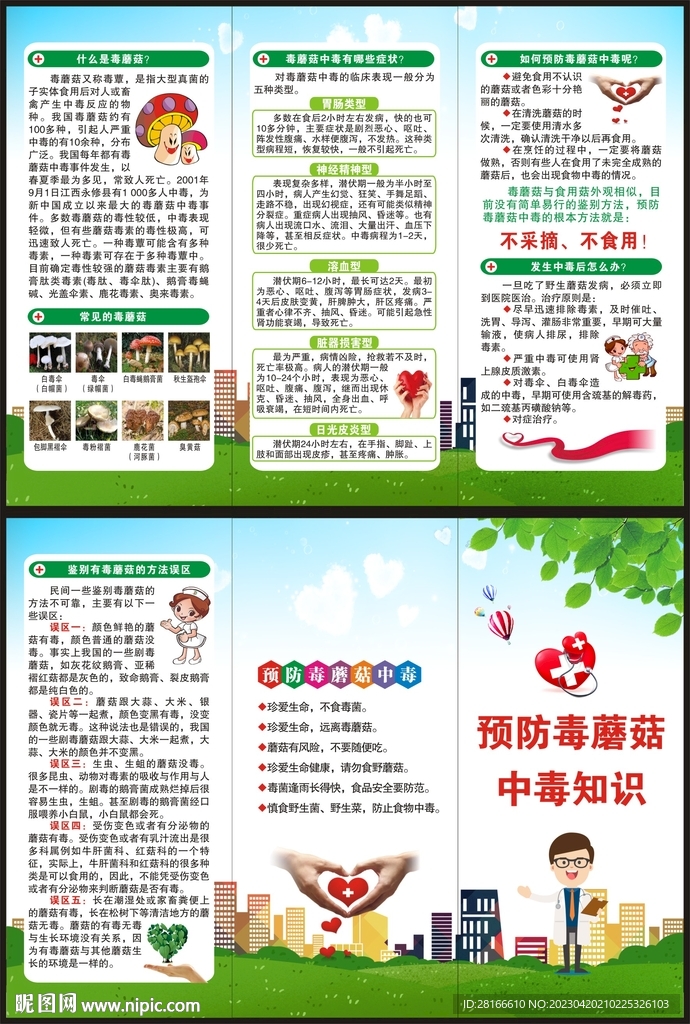 预防毒蘑菇中毒三折页