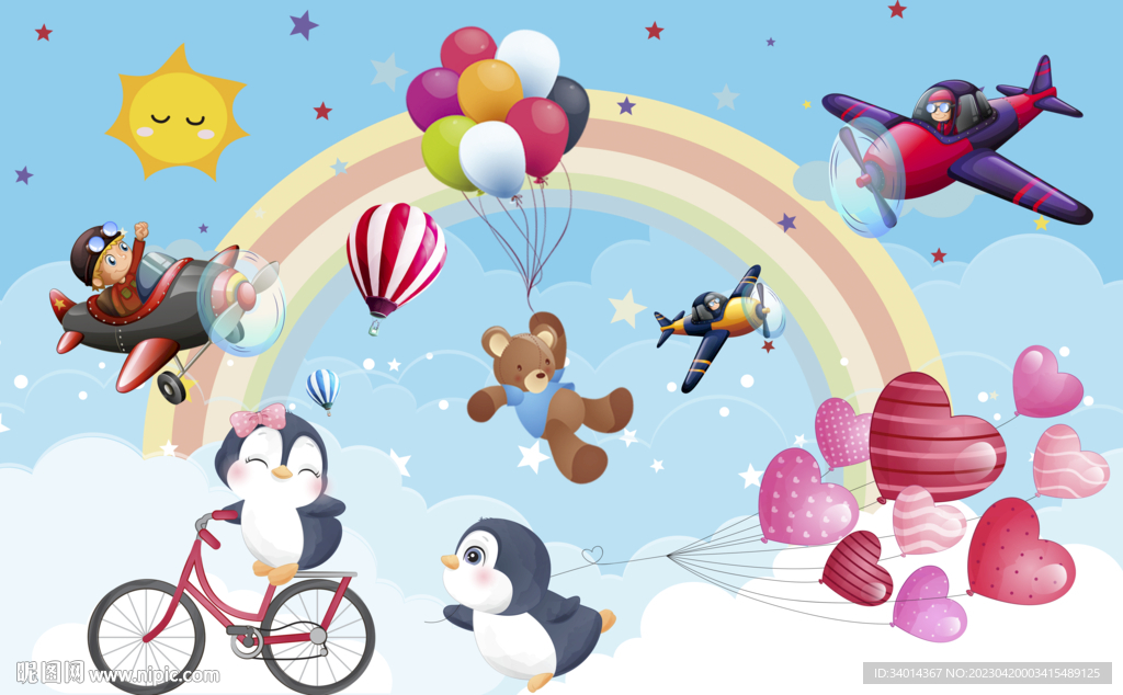 卡通儿童房背景