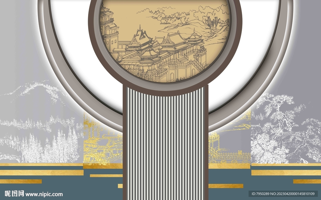 新中式背景墙 中 