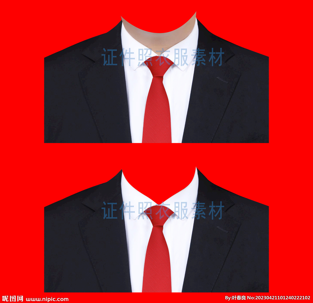 男西装红领带证件照衣服素材