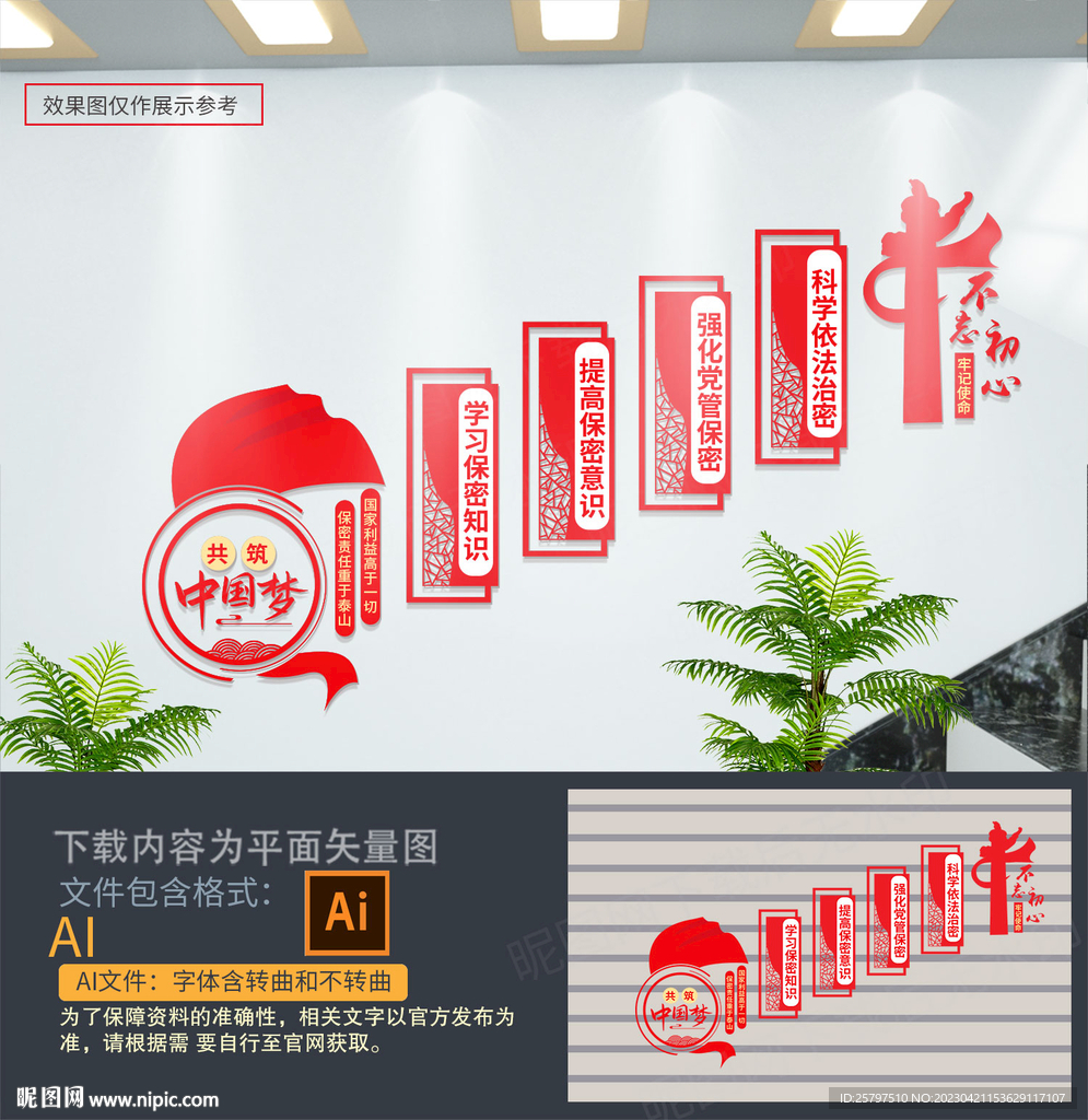 保密楼梯文化墙