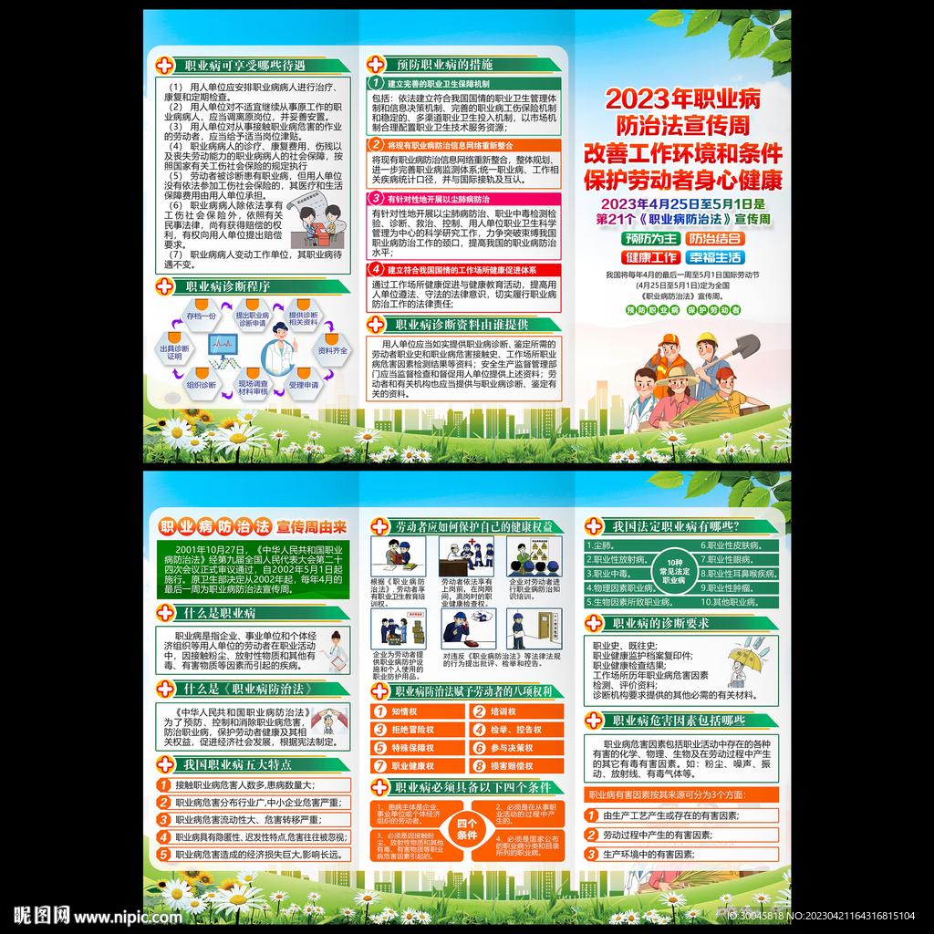 2023年职业病防治法三折页