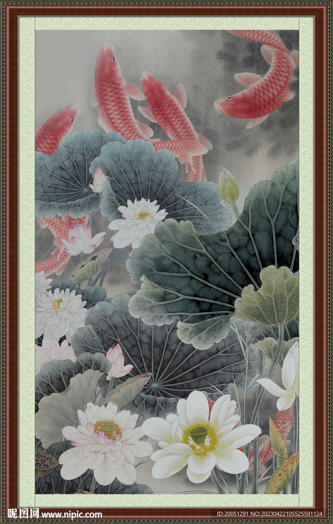 国画荷花 