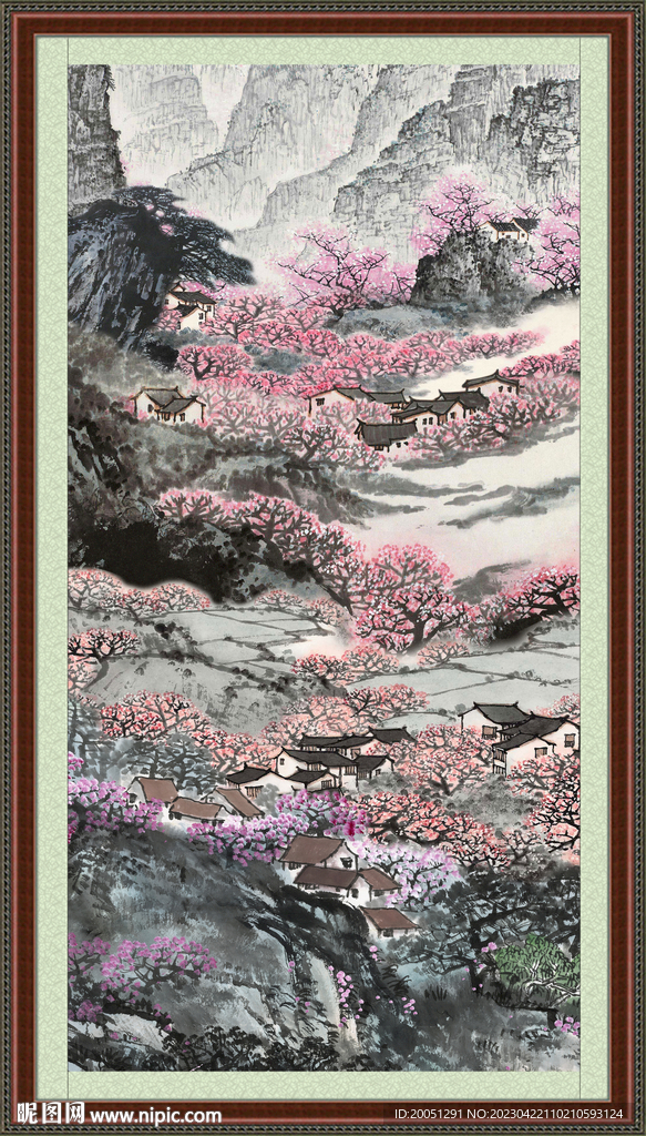 走廊山水画