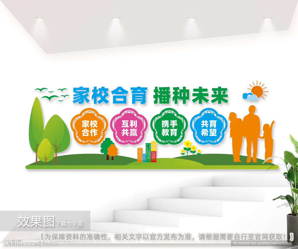 家校合育播种未来户外文化墙图片