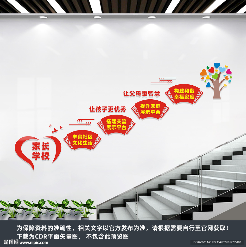 家长学校楼梯文化墙