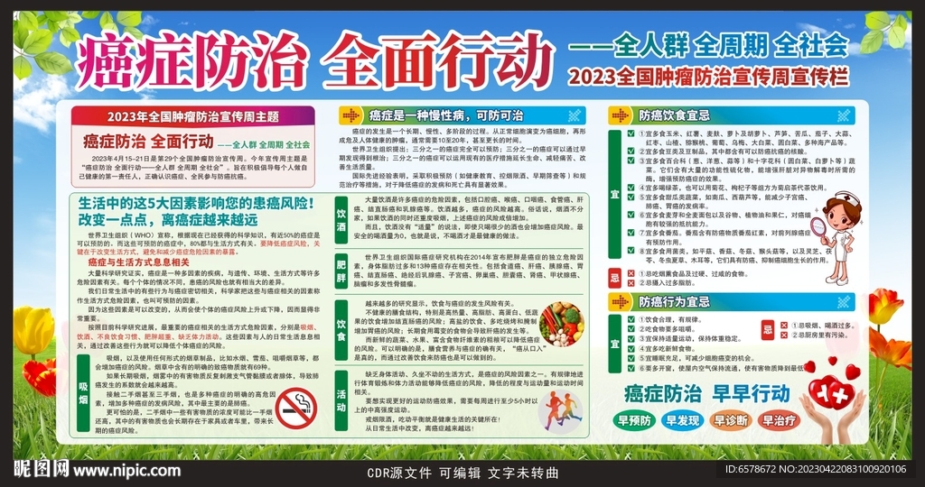 2023全国肿瘤防治宣传周展板